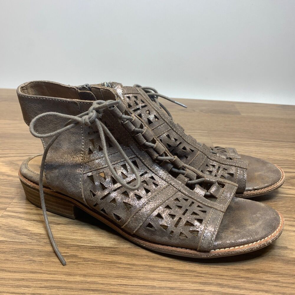 Sofft Shoes Womens Size 10 M Gladiator Nora Brown Leather Lace Up Sandals